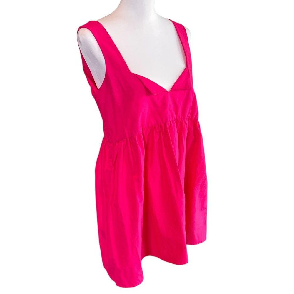 NWT ANTHROPOLOGIE/Daily Practice Vibrant Pink Sleeveless Babydoll Dress SZ XS - Picture 3 of 8